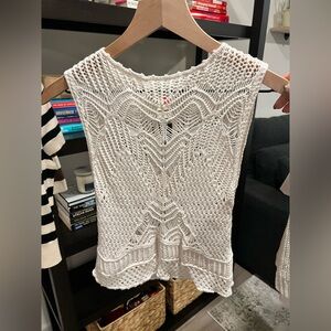 Abercrombie & Fitch White Crochet Top